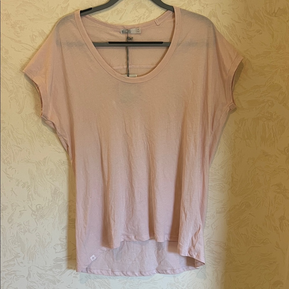 Barefoot Dreams Light Ballet Pink Short Sleeve Scoop Neck Tunic Size S